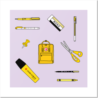 School Supplies - Yellow Posters and Art